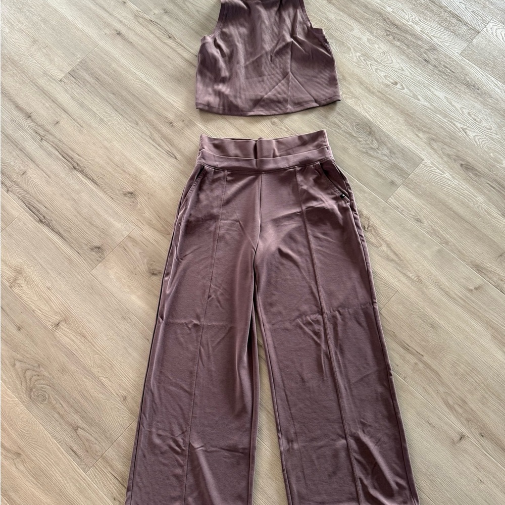 Athleta Mauve Wide Leg Two-Piece Set
